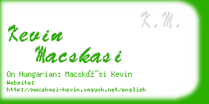 kevin macskasi business card